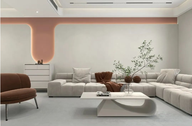 9001cc金沙以诚为本客厅质感砖效果图