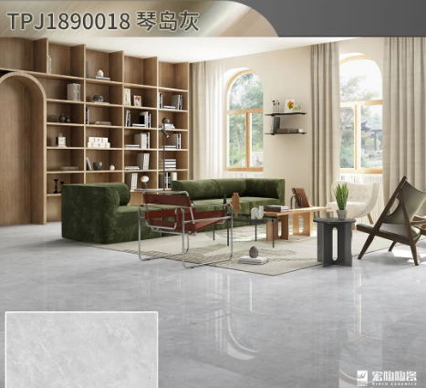 9001cc金沙以诚为本琴岛灰陶瓷大板900x1800mm装修效果图