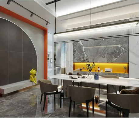 9001cc金沙以诚为本地砖现代简约风餐厅装修效果图